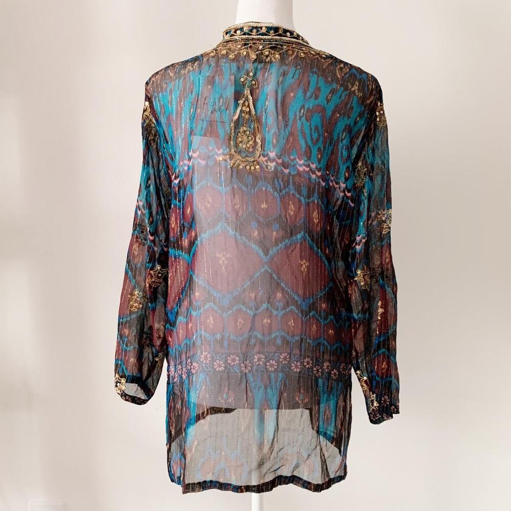 Y2K Z.B.D Design Silk Tunic - Picture 2 of 5